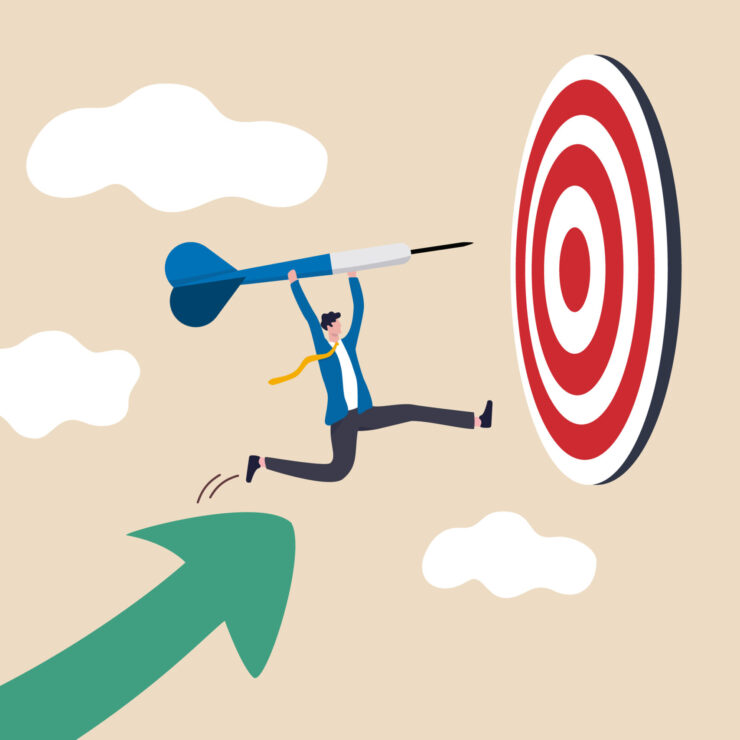 Business,Target,Achievement,Or,Success,And,Reaching,For,Target,And