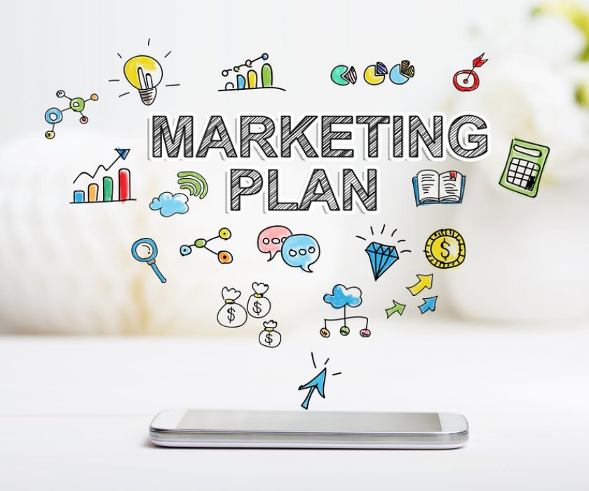 Marketing,Plan,Concept,With,Smartphone,On,White,Table