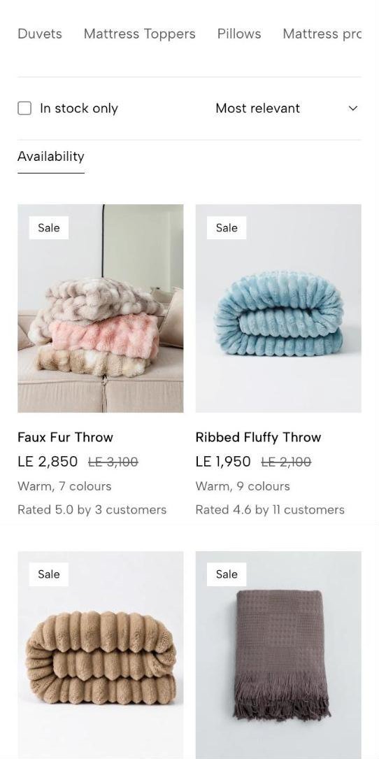 Throws collection after, live store