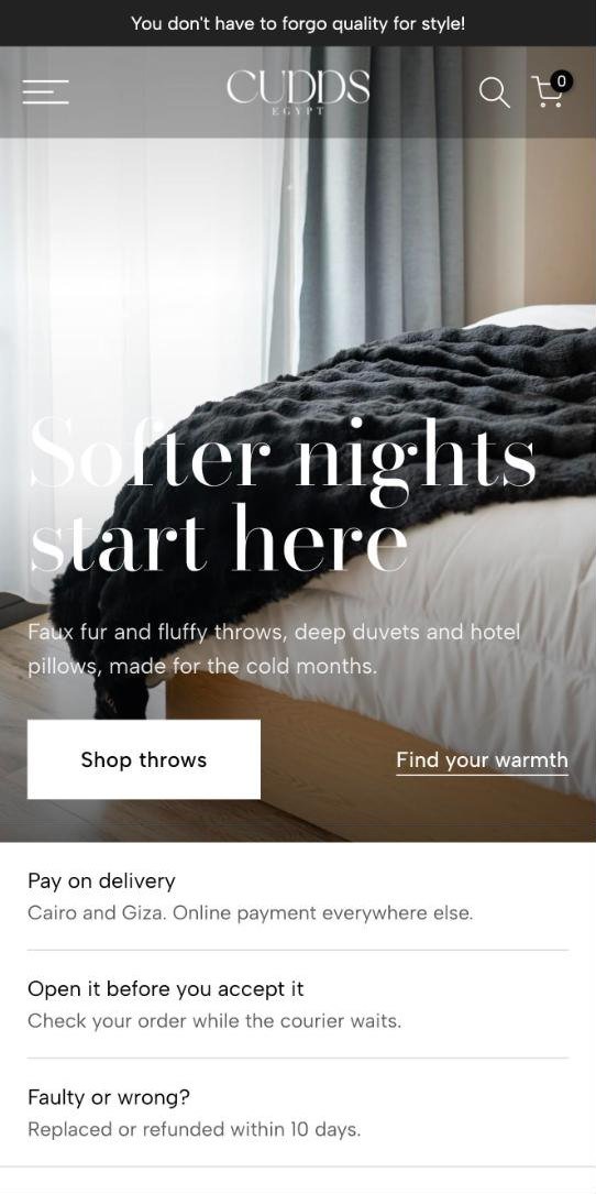 Home page after, live store
