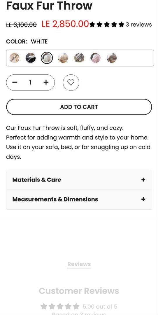 Product page before, old theme