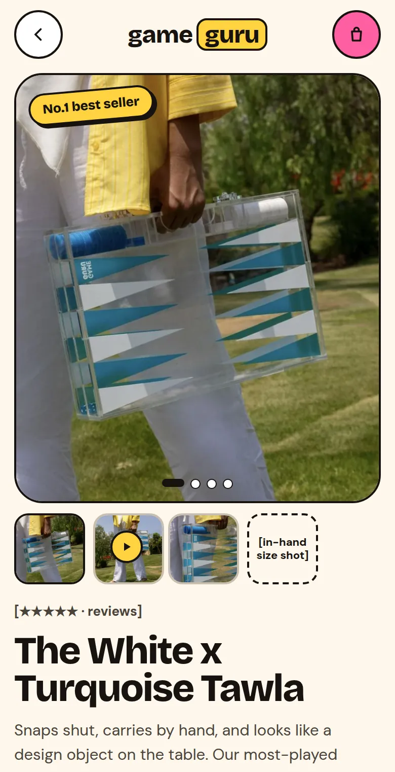 Product page after