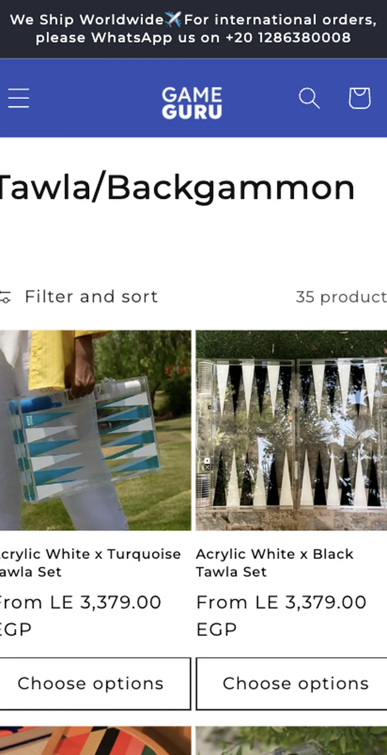 Tawla collection before